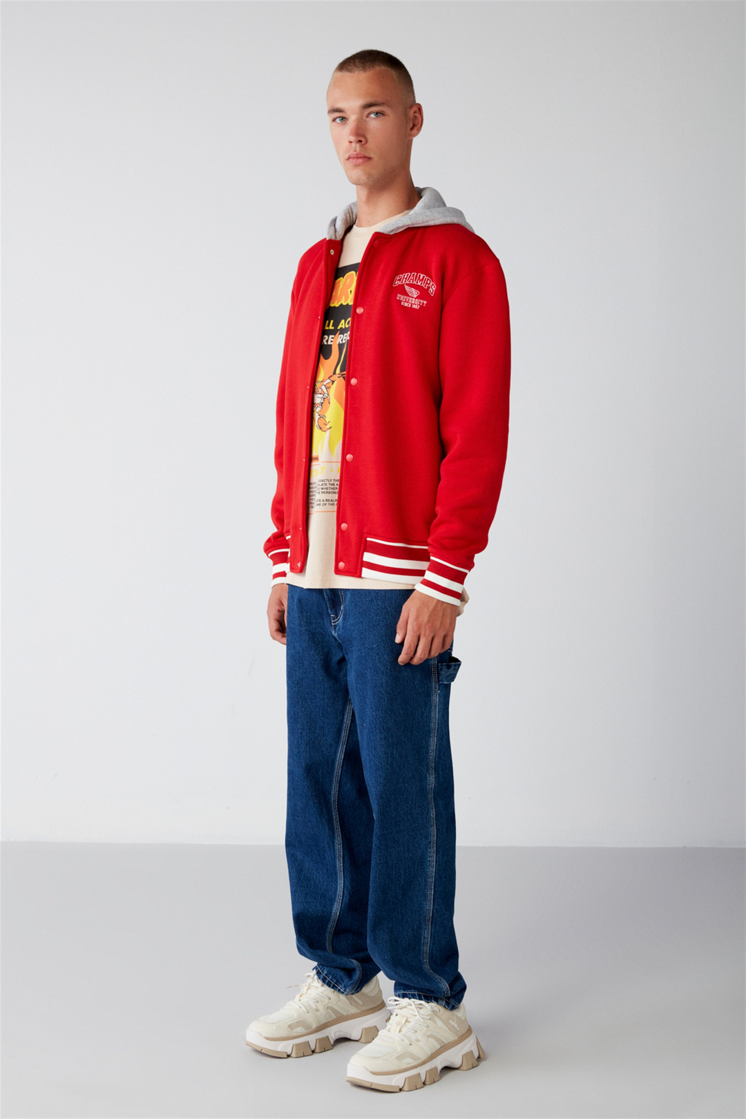 LEON Örme Oversize Kırmızı  Sweatshirt