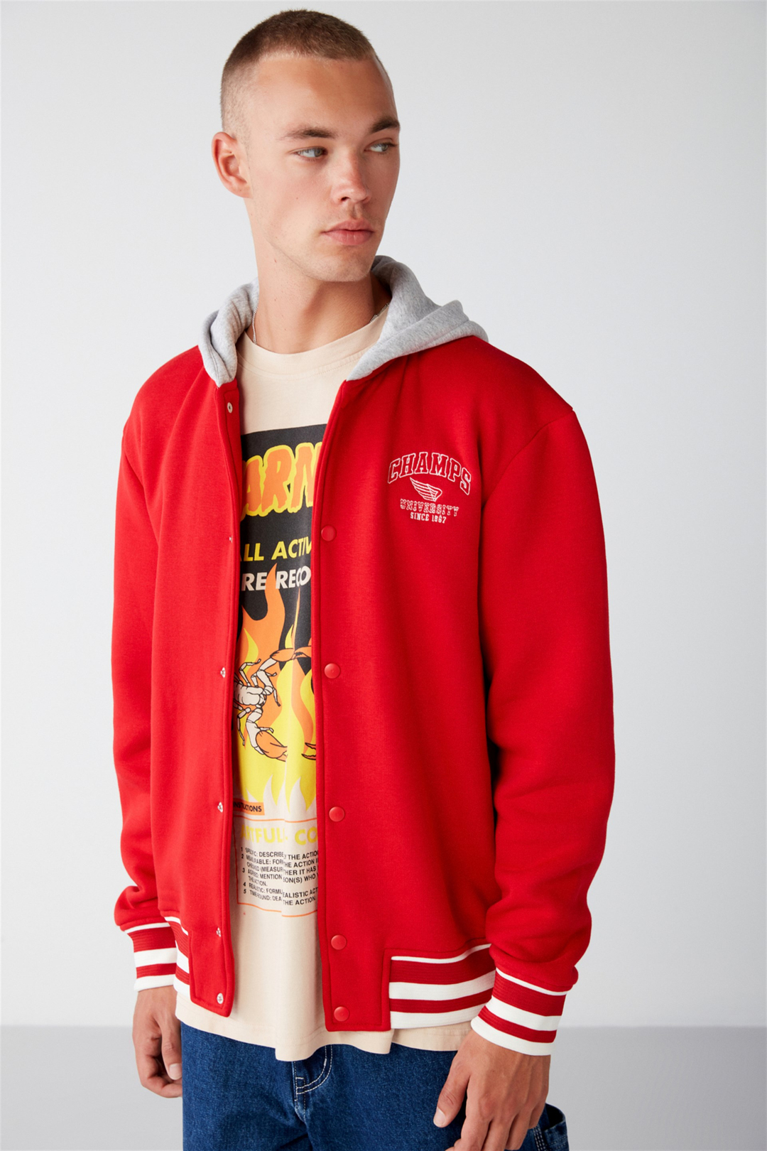 LEON Örme Oversize Kırmızı  Sweatshirt