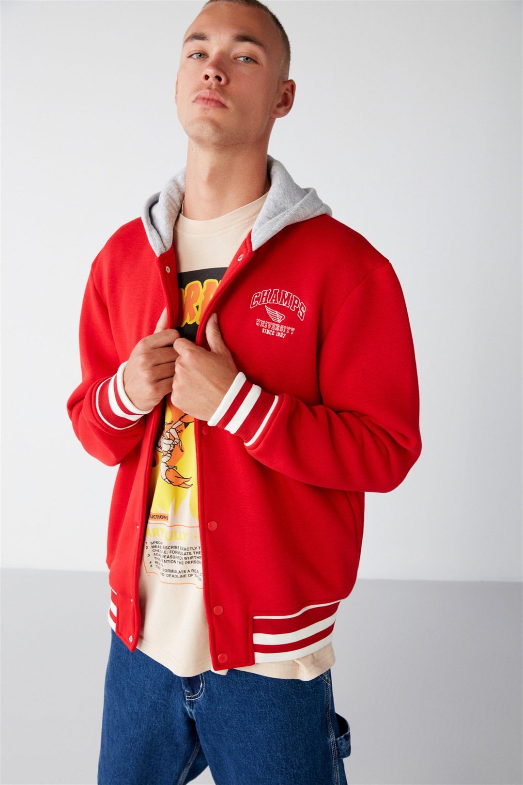 LEON Örme Oversize Kırmızı  Sweatshirt