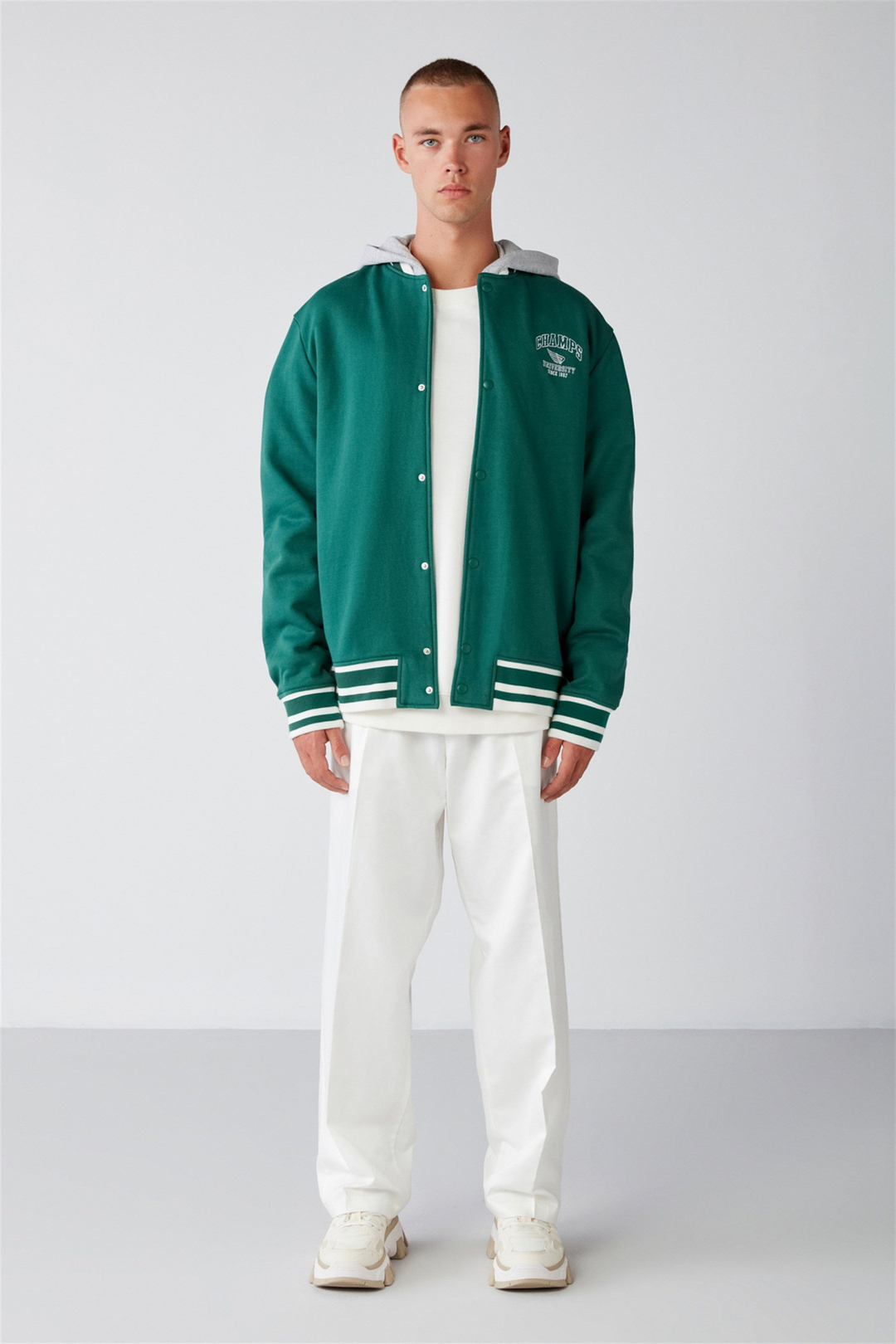 LEON Örme Oversize Yeşil  Sweatshirt