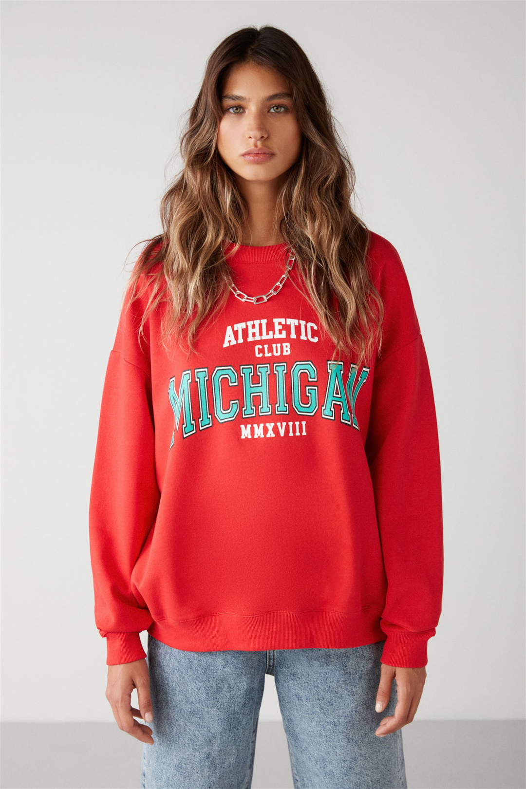 LIZA Örme Relaxed Kırmızı  Sweatshirt