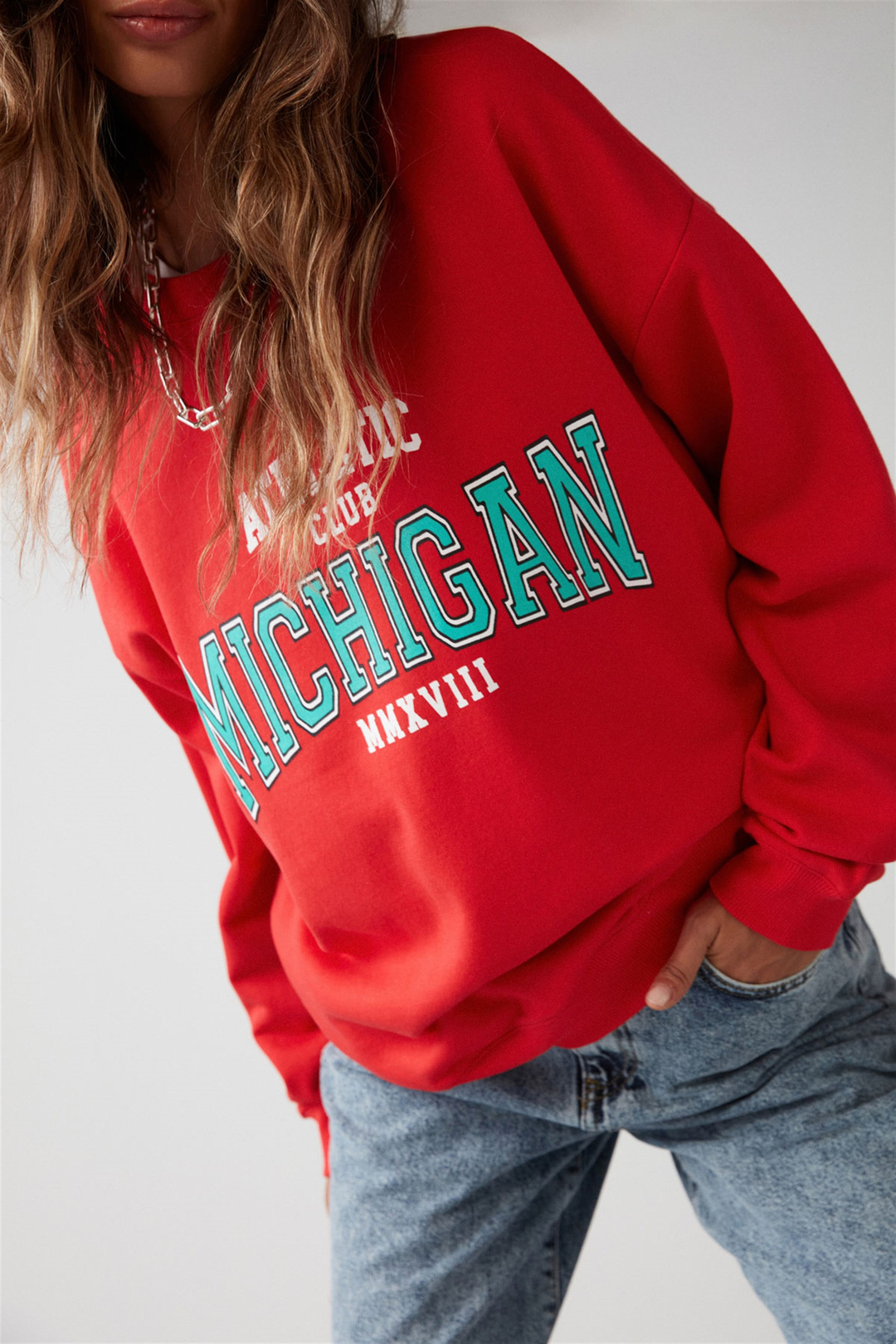 LIZA Örme Relaxed Kırmızı  Sweatshirt