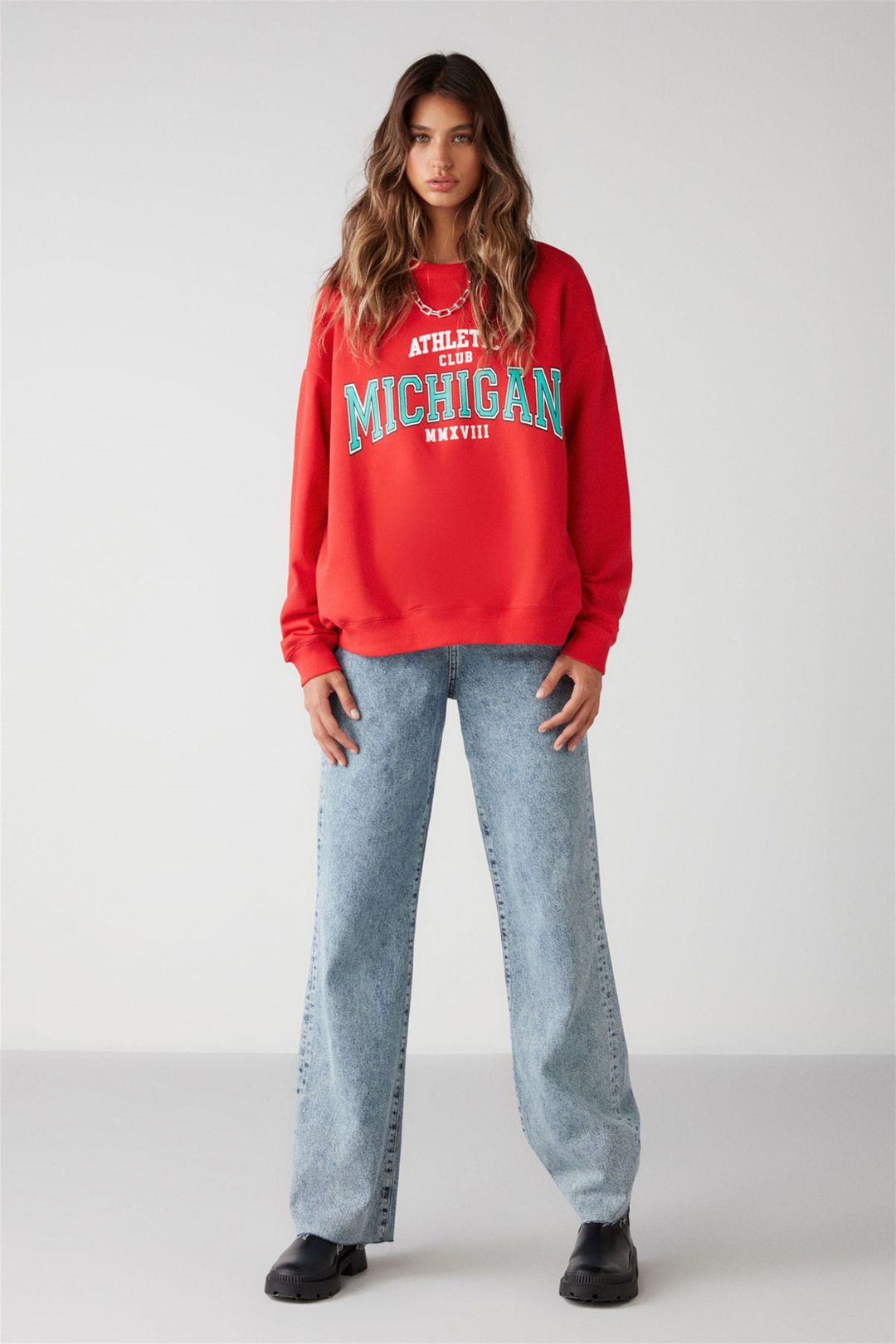 LIZA Örme Relaxed Kırmızı  Sweatshirt