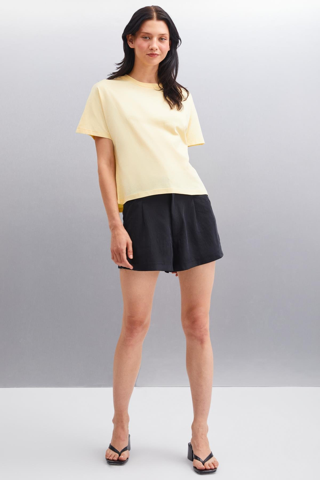 LOTTIE  Regular Sarı Tekli T-Shirt