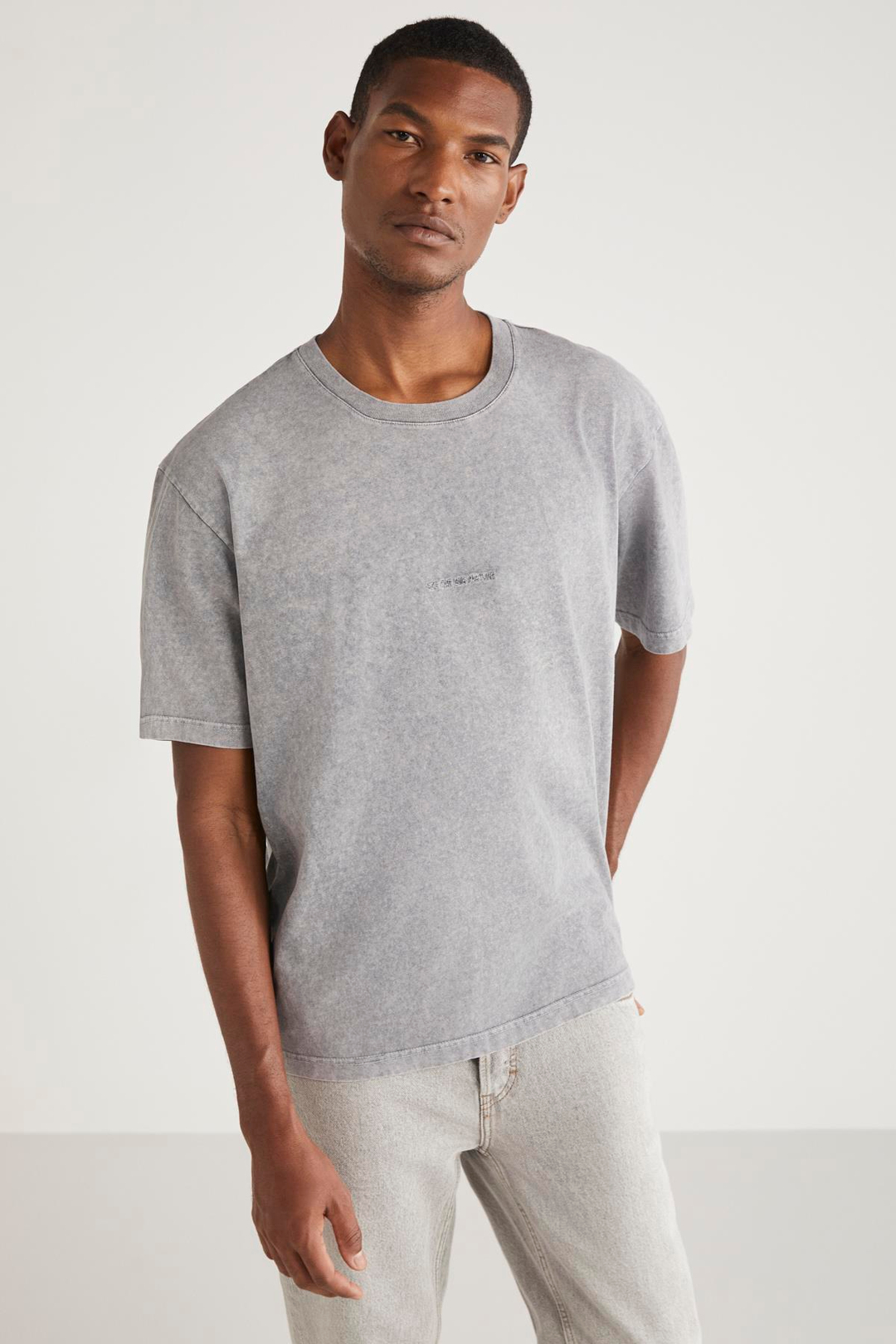 LOUİS Basic Relaxed Açık Gri Tekli T-Shirt