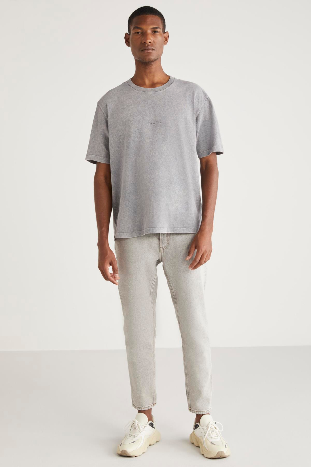 LOUİS Basic Relaxed Açık Gri Tekli T-Shirt