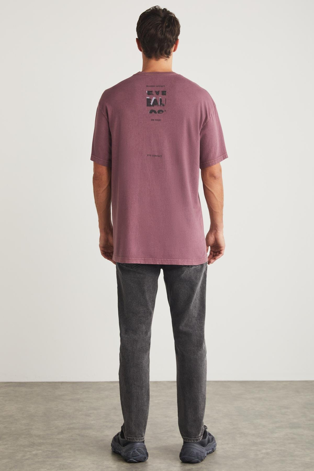 LUTHER Basic Oversize Mor Tekli T-Shirt
