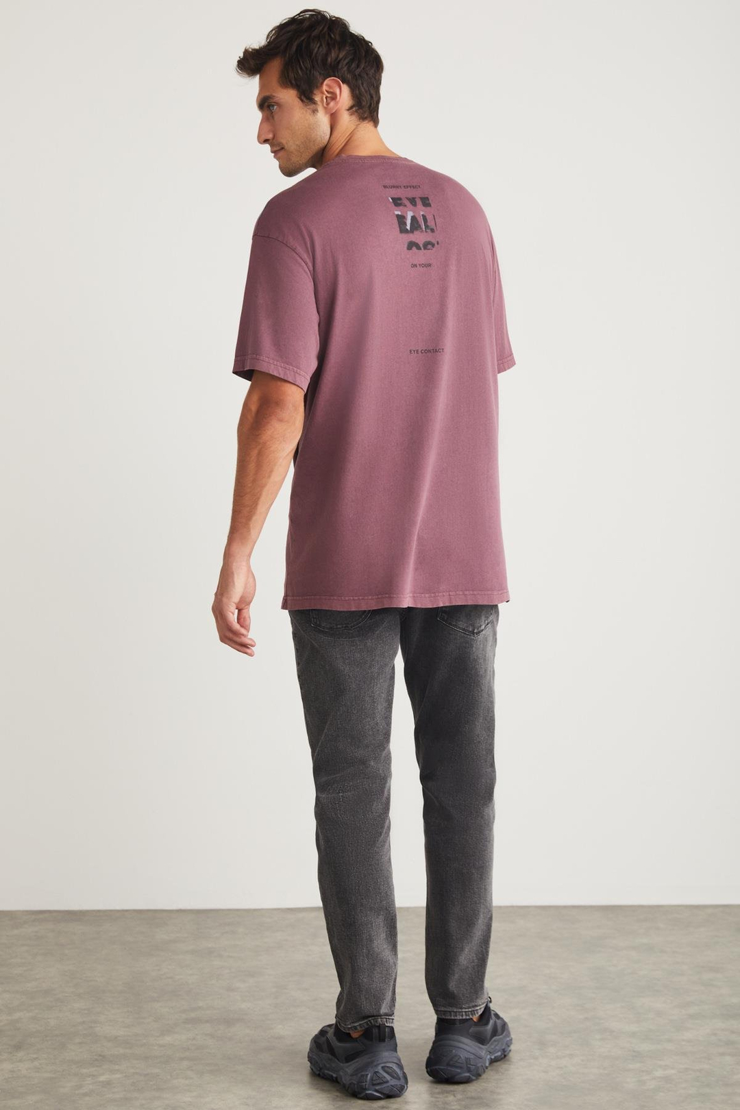 LUTHER Basic Oversize Mor Tekli T-Shirt