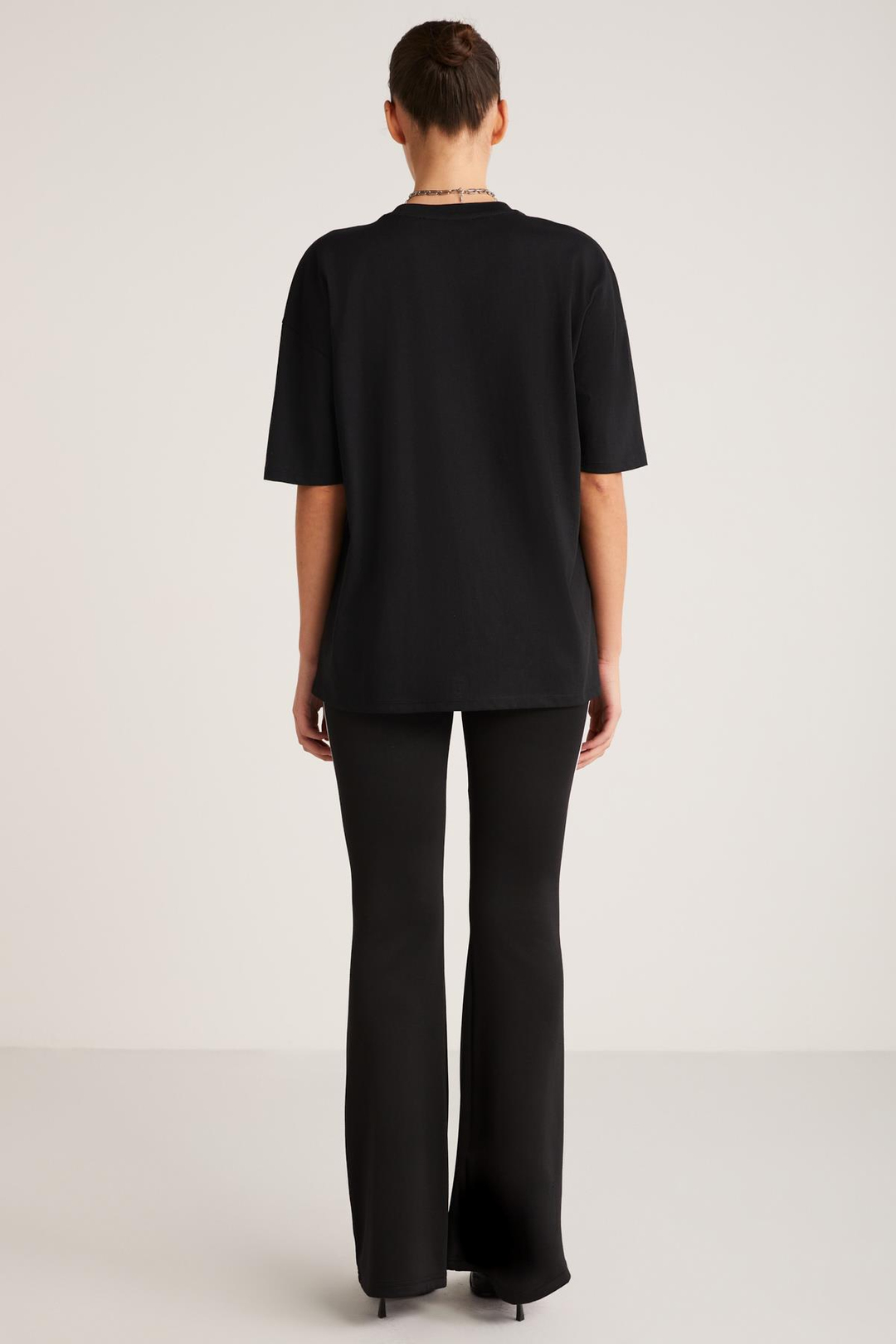 MADDIE Basic Slim Siyah Tekli T-Shirt