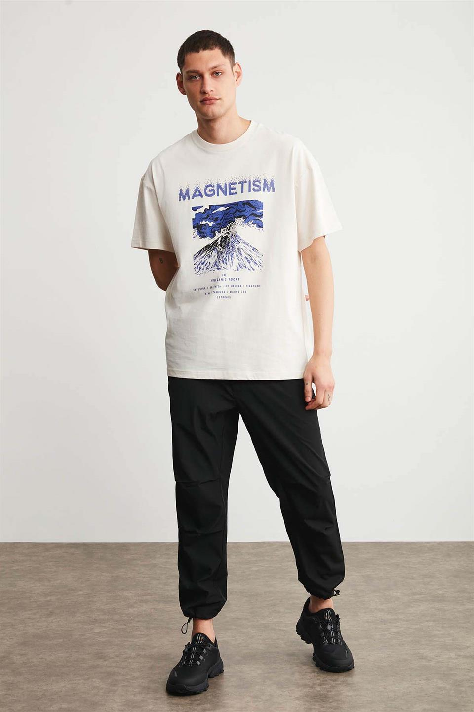 MADDOX Örme Oversize Ekru  T-Shirt