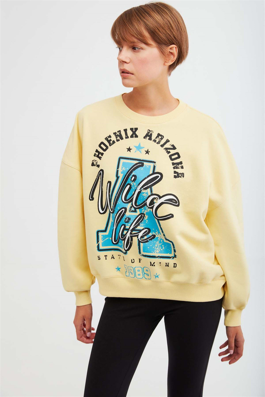 MAJ Örme Oversize Sarı  Sweatshirt