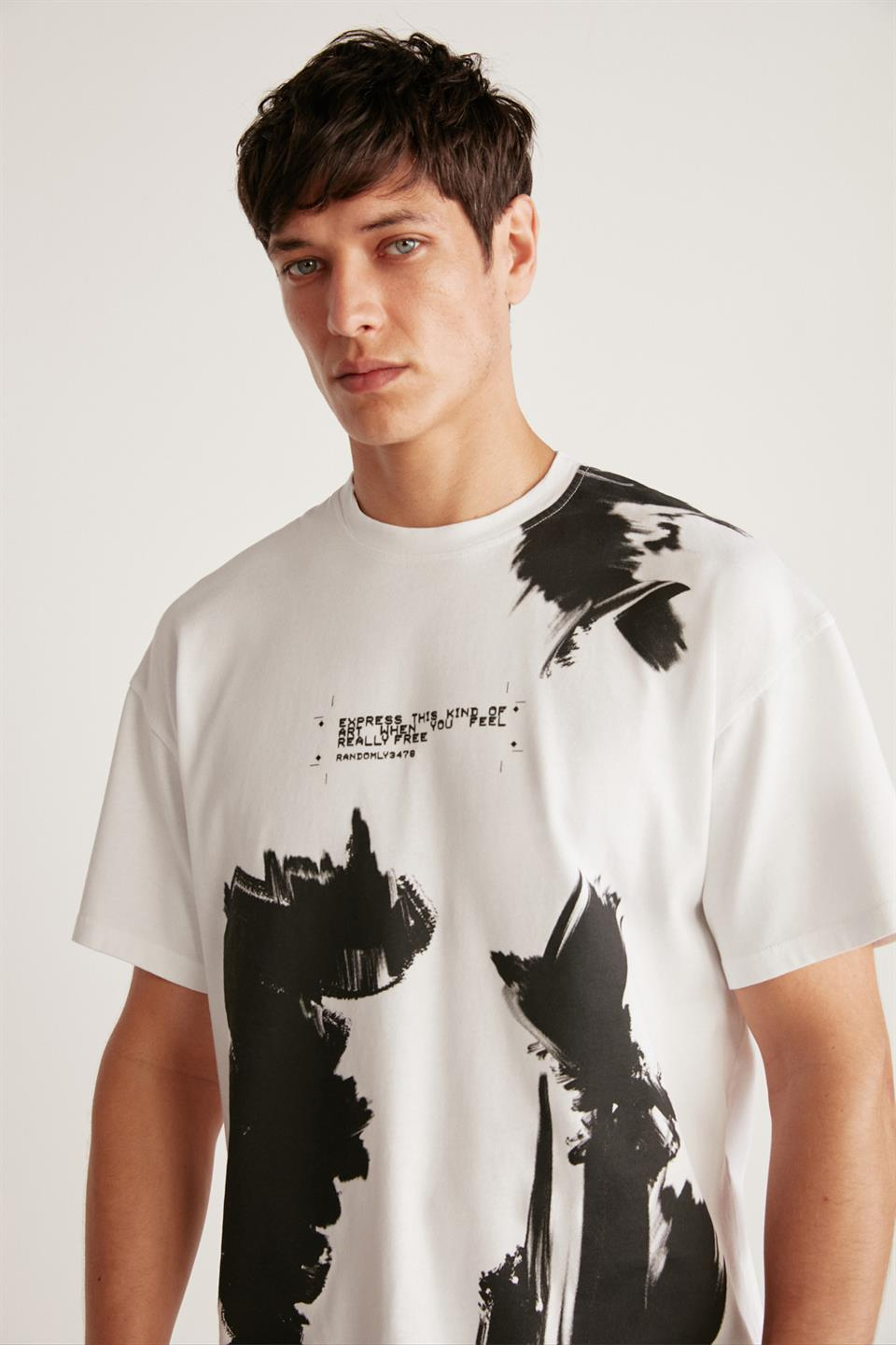 MAKAROV Örme Oversize Beyaz  T-Shirt