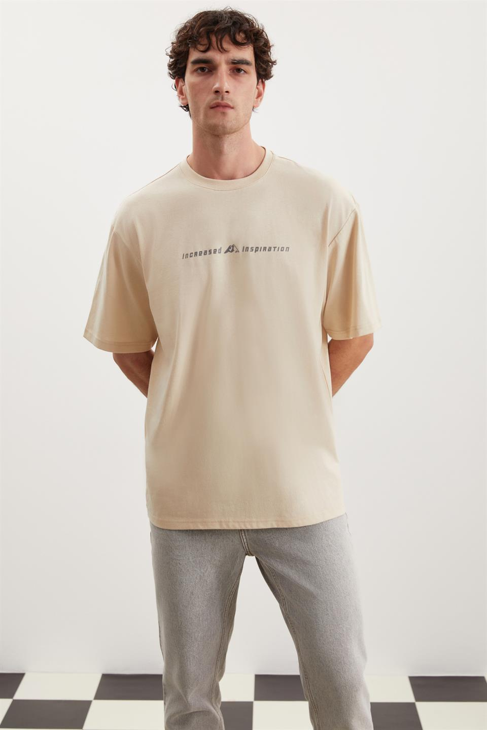 MANFRED Örme Relaxed Bej  T-Shirt