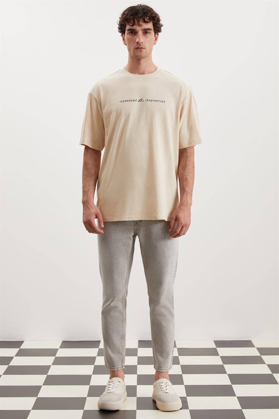 MANFRED Örme Relaxed Bej  T-Shirt