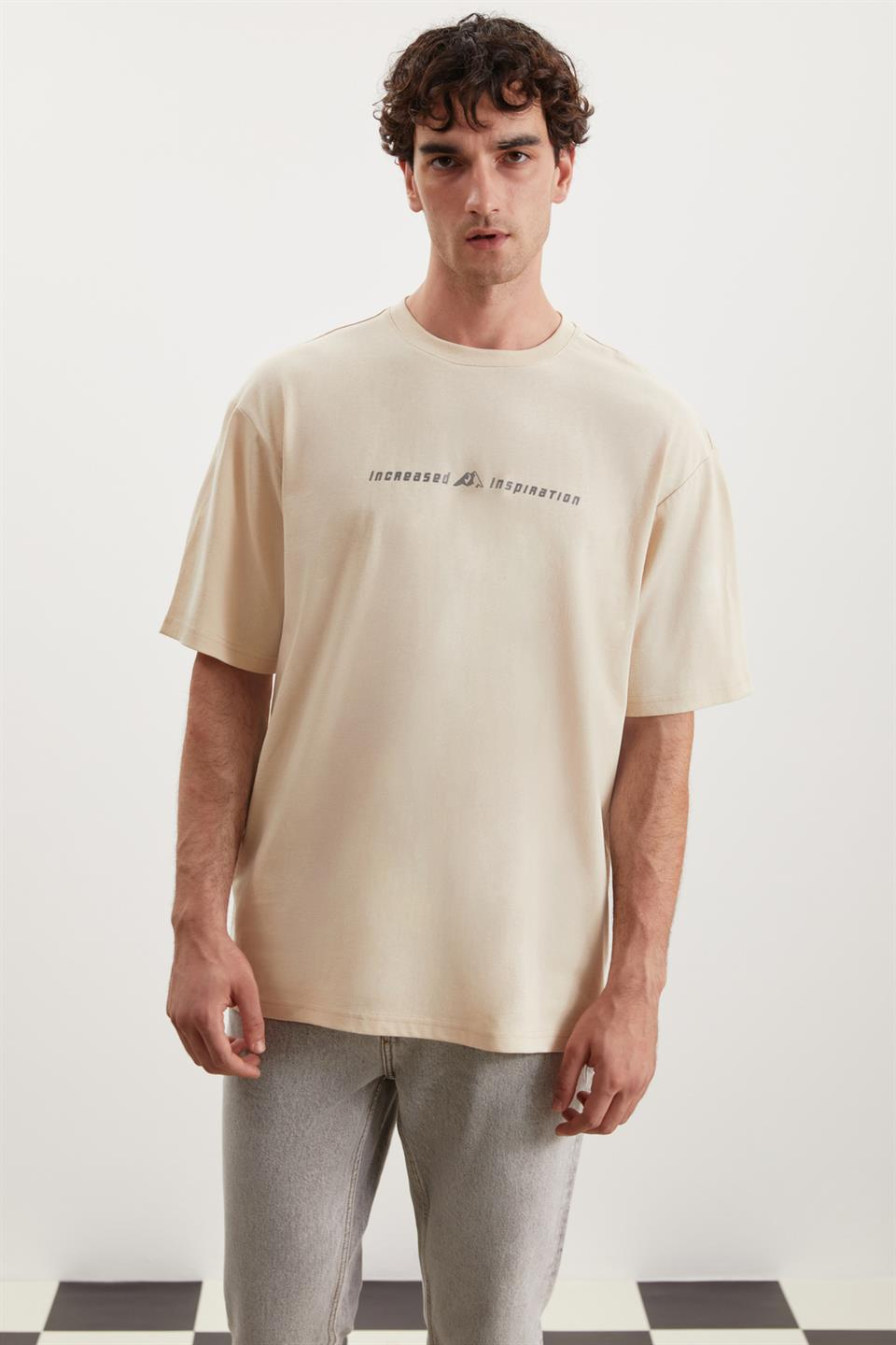 MANFRED Örme Relaxed Bej  T-Shirt