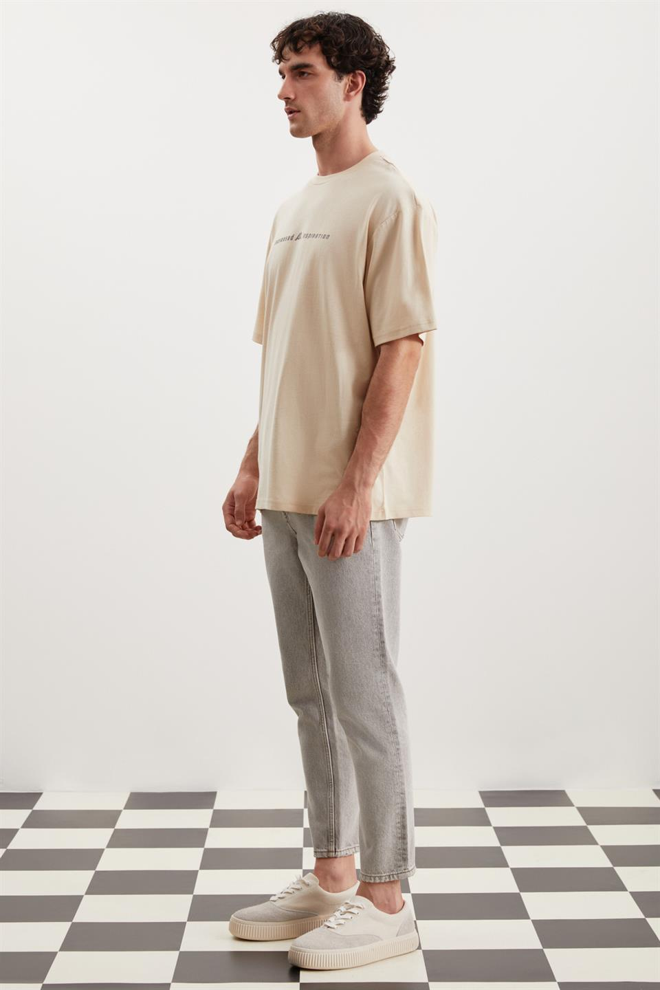 MANFRED Örme Relaxed Bej  T-Shirt