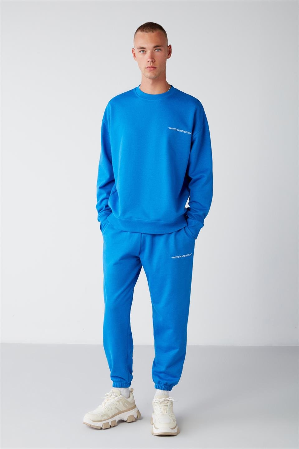 MARSHALL Örme Relaxed Saks Mavi 2 Alt-Üst Takım