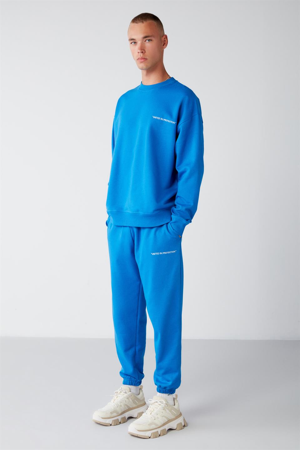 MARSHALL Örme Relaxed Saks Mavi 2 Alt-Üst Takım