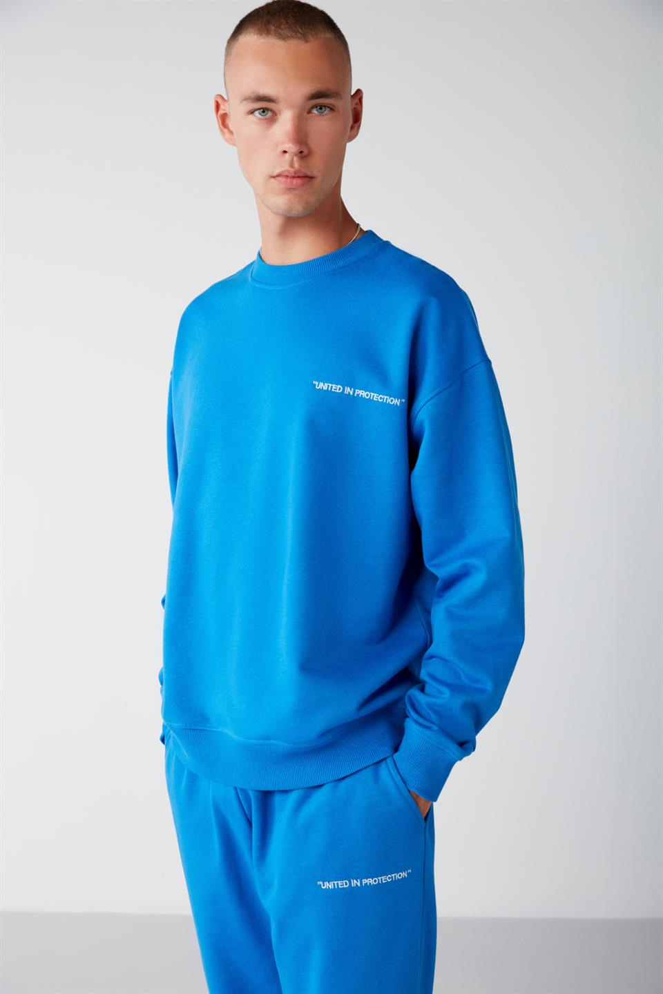MARSHALL Örme Relaxed Saks Mavi 2 Alt-Üst Takım
