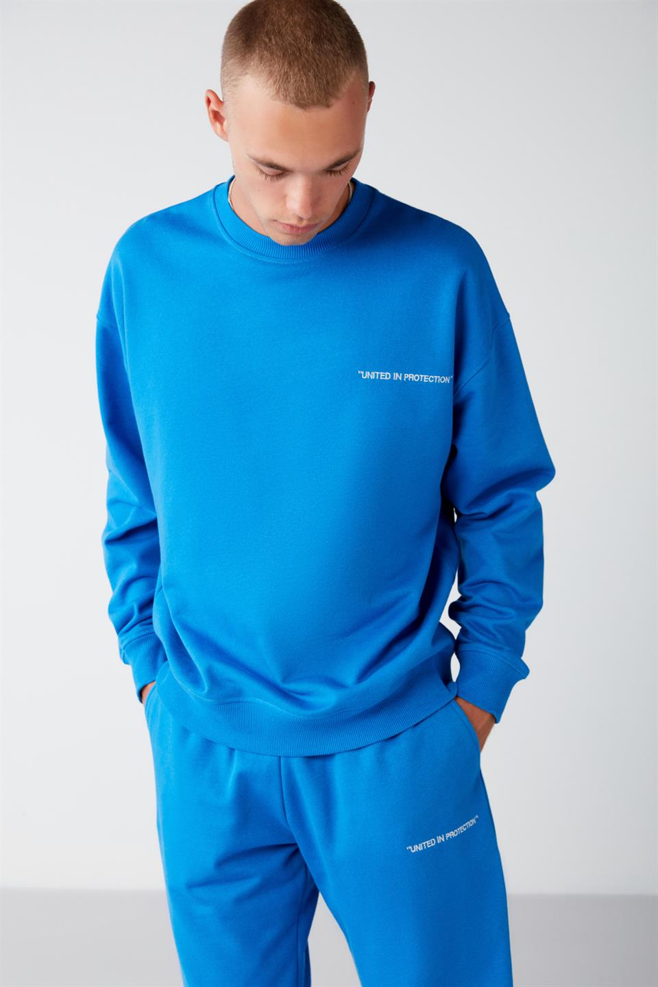MARSHALL Örme Relaxed Saks Mavi 2 Alt-Üst Takım