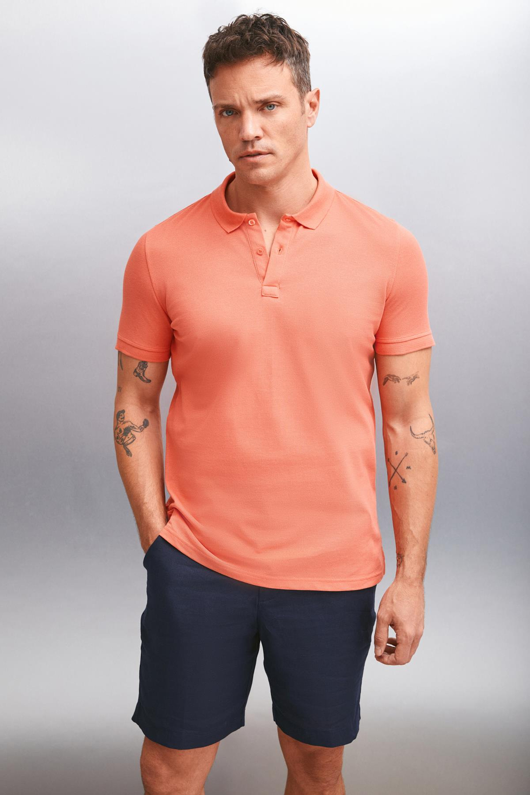 MARTEN Basic Regular Nar Çiçeği  Polo Yaka T-shirt