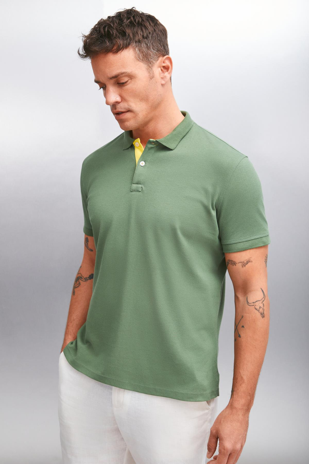 MATHEW  Regular Haki Tekli Polo Yaka T-shirt