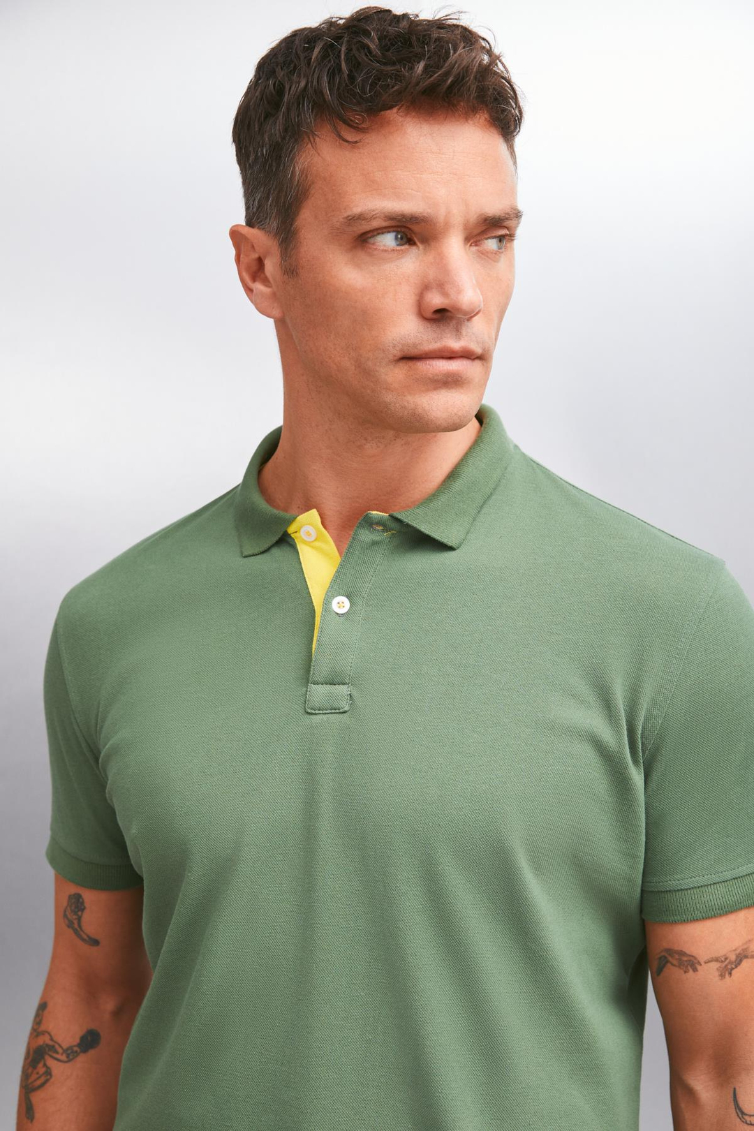 MATHEW  Regular Haki Tekli Polo Yaka T-shirt
