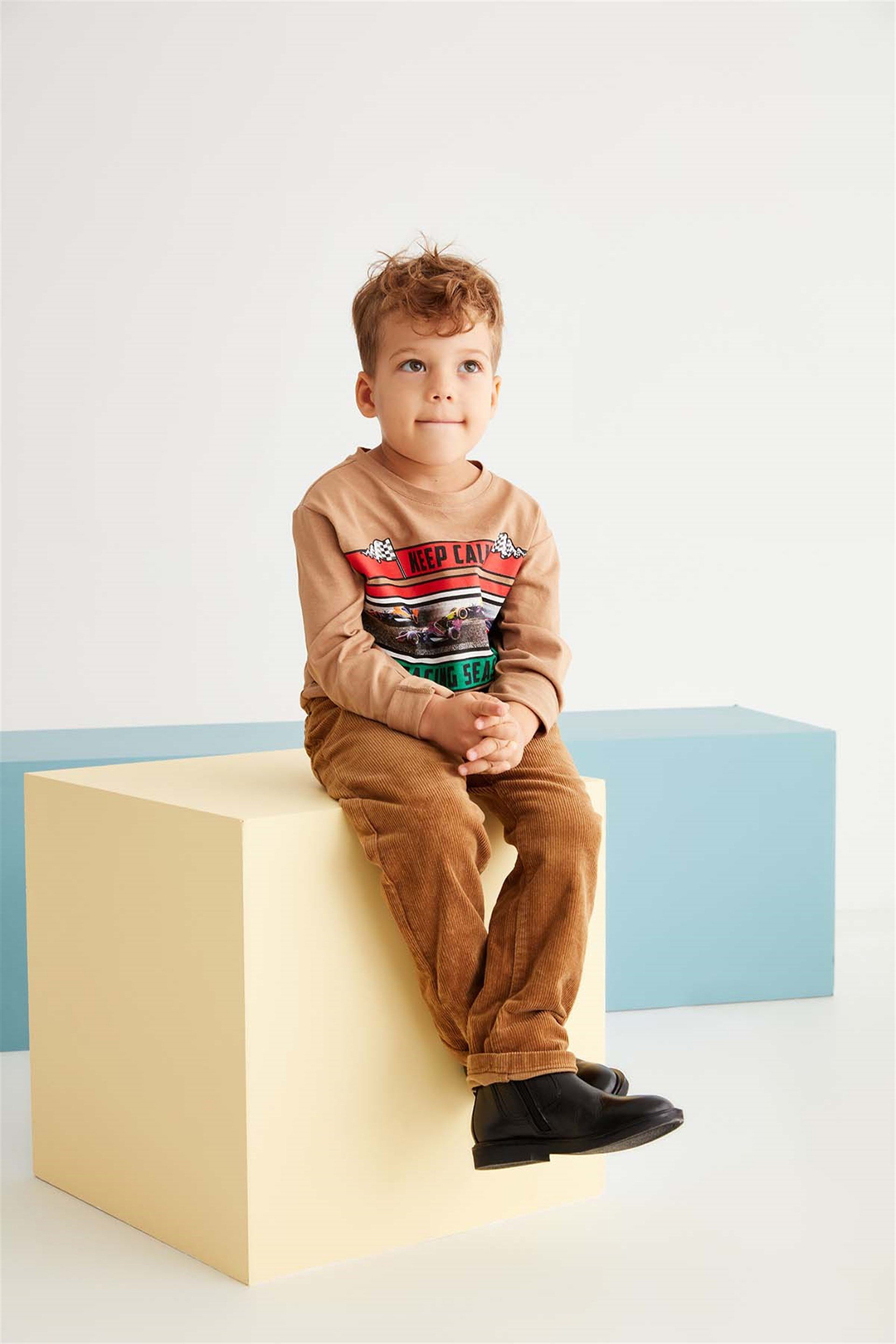 MAXIMO Örme Comfort Fit Kahverengi  T-Shirt