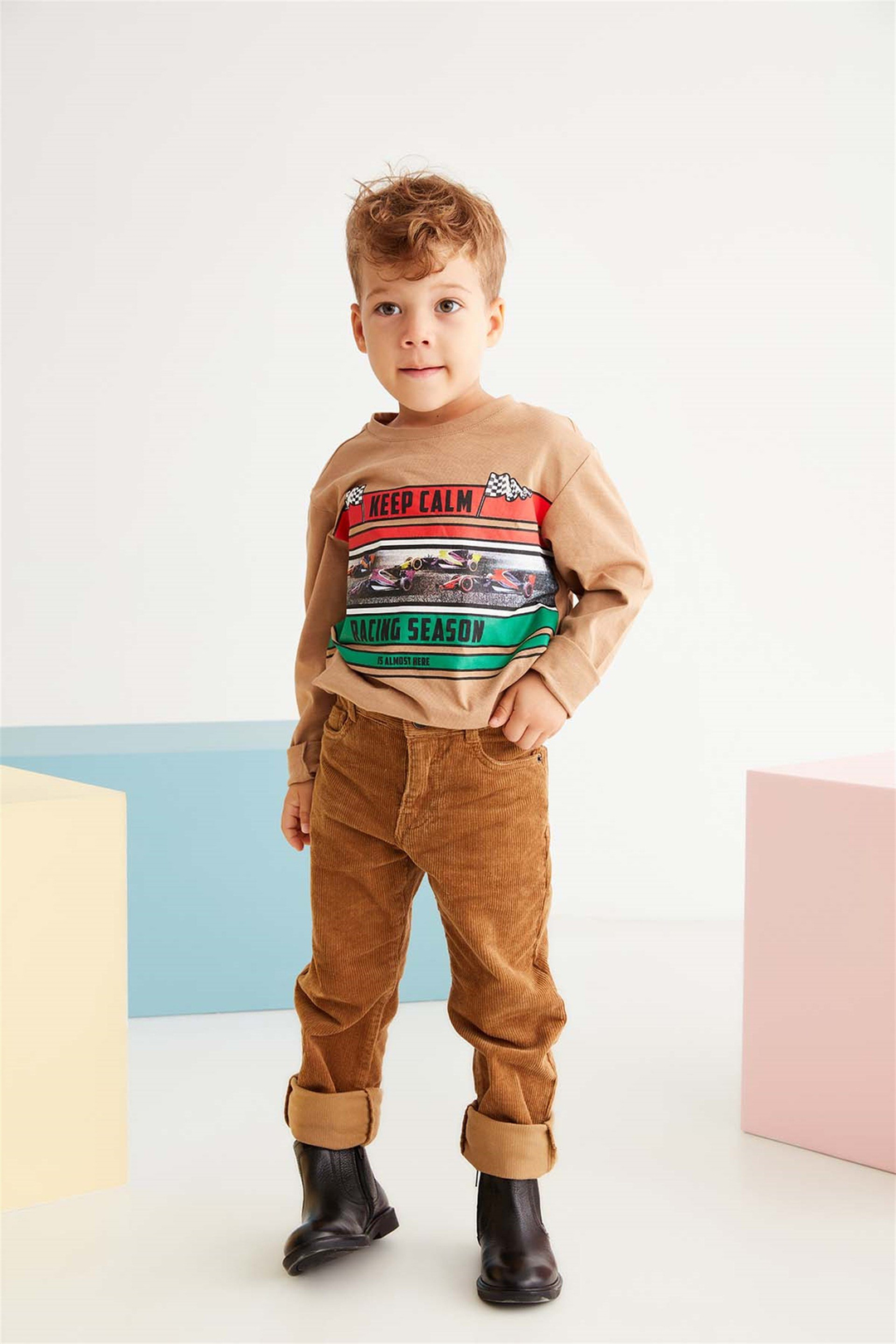 MAXIMO Örme Comfort Fit Kahverengi  T-Shirt