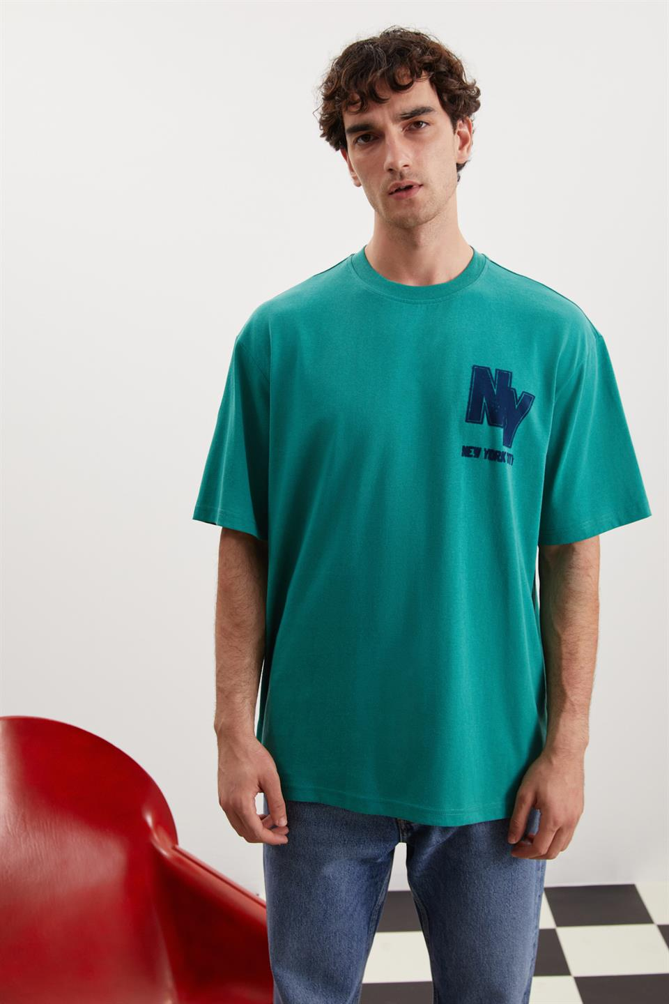 MELVİN Örme Relaxed Yeşil  T-Shirt