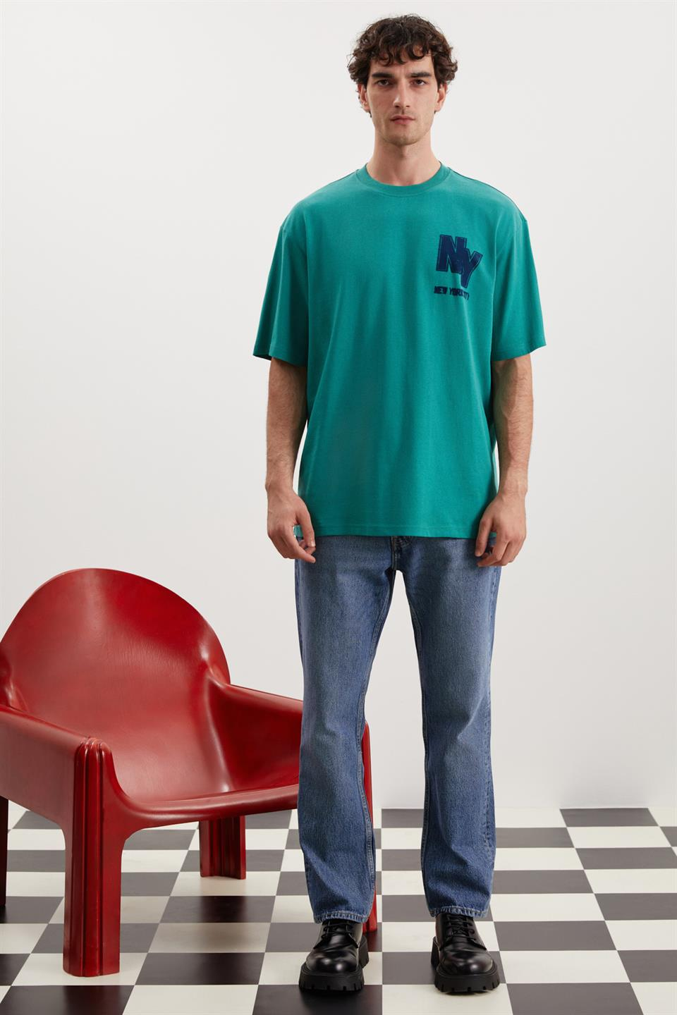 MELVİN Örme Relaxed Yeşil  T-Shirt