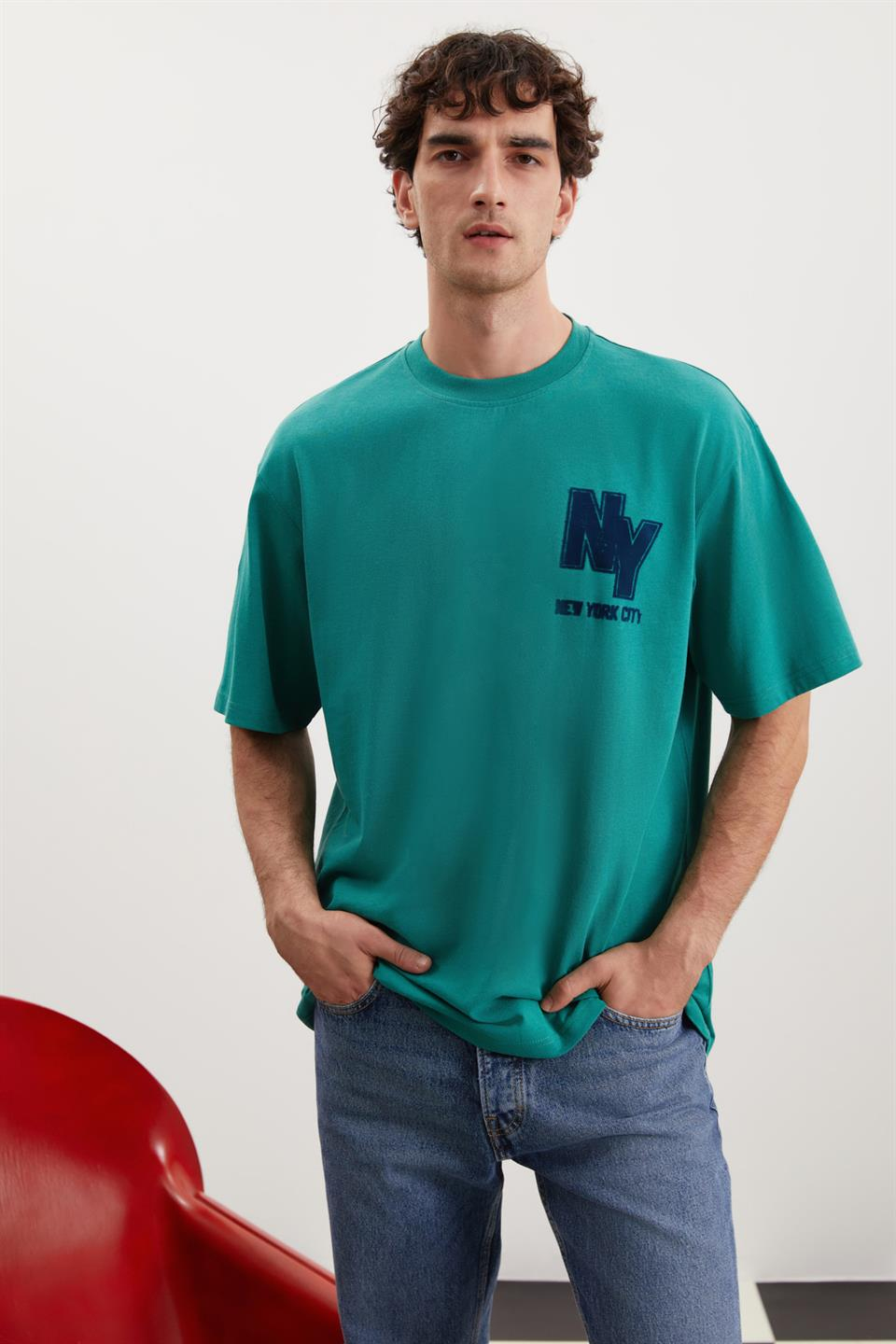 MELVİN Örme Relaxed Yeşil  T-Shirt