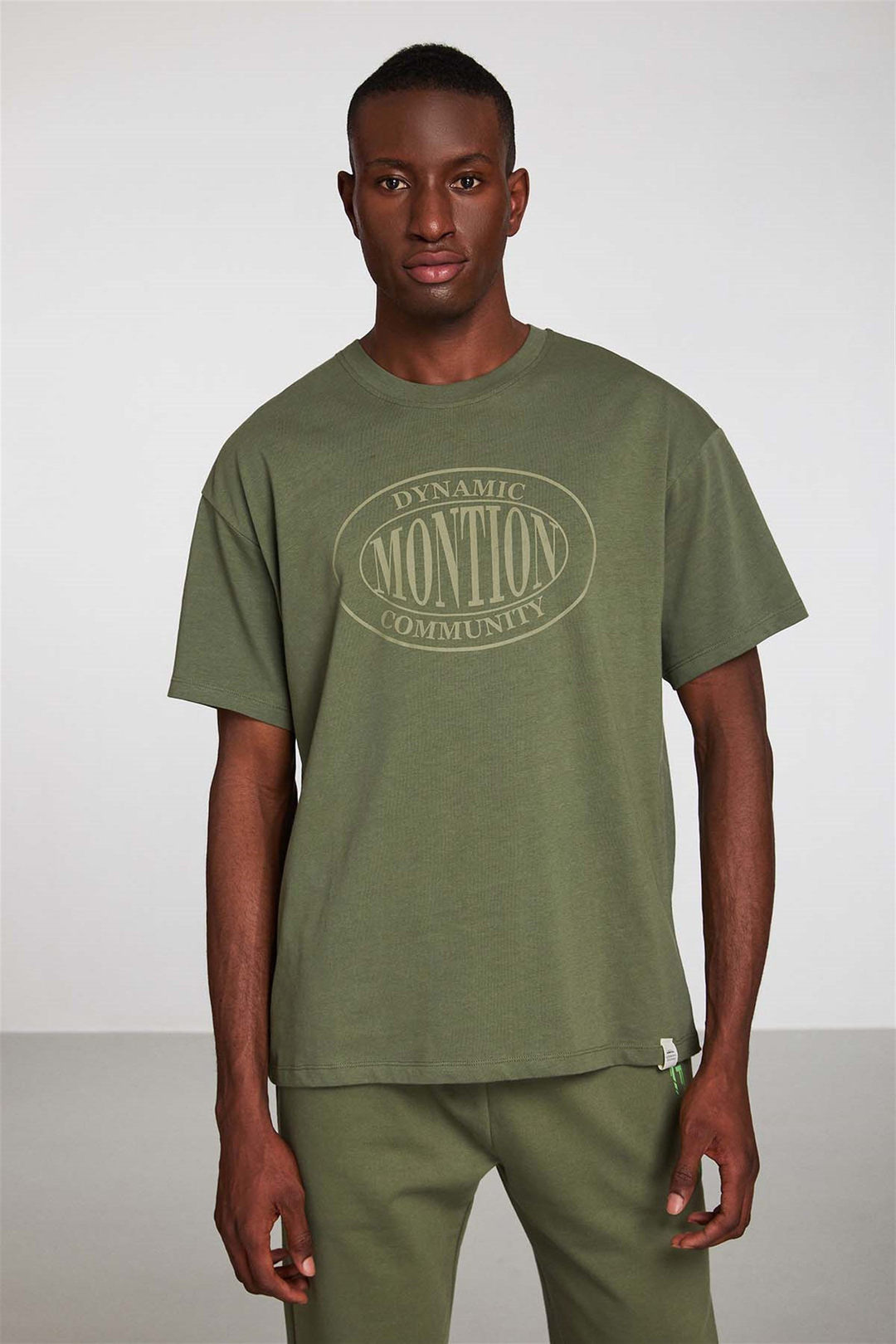 MERCIFUL Örme Oversize Haki  T-Shirt