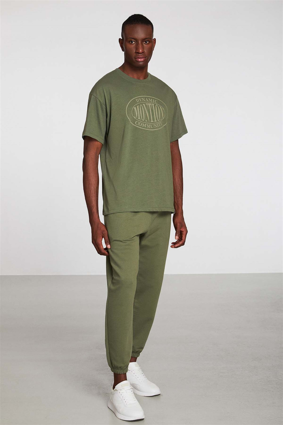 MERCIFUL Örme Oversize Haki  T-Shirt