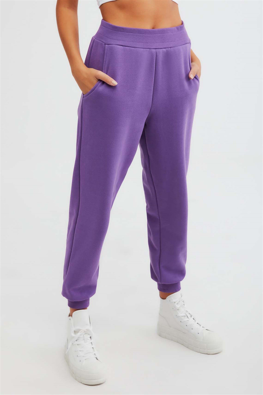 MIA Örme Comfort Fit Mor  Eşofman Altı