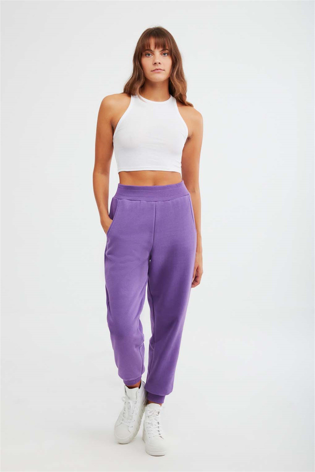 MIA Örme Comfort Fit Mor  Eşofman Altı