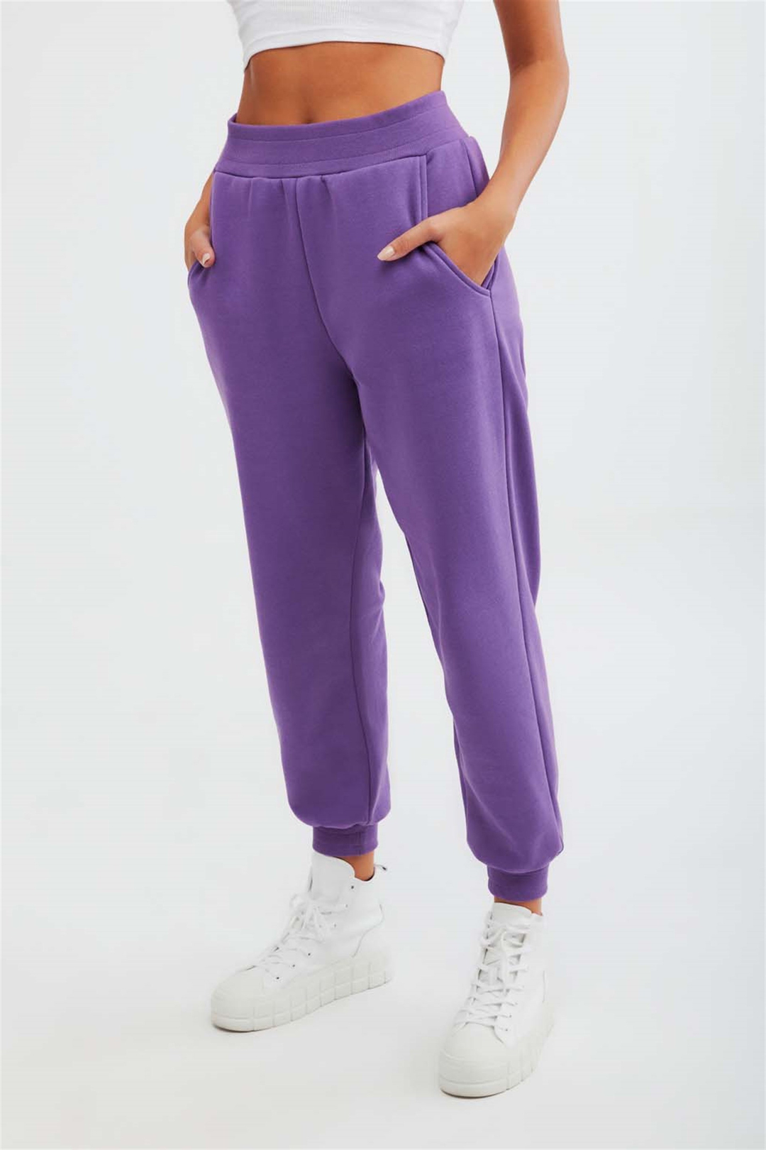 MIA Örme Comfort Fit Mor  Eşofman Altı