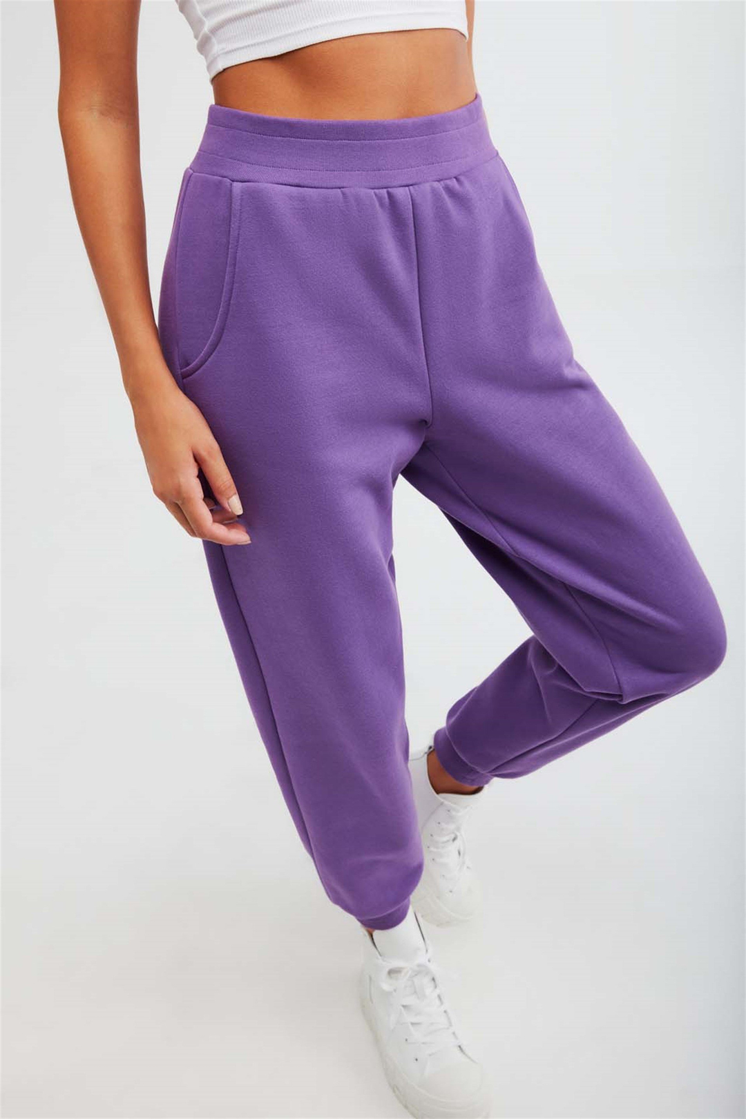 MIA Örme Comfort Fit Mor  Eşofman Altı