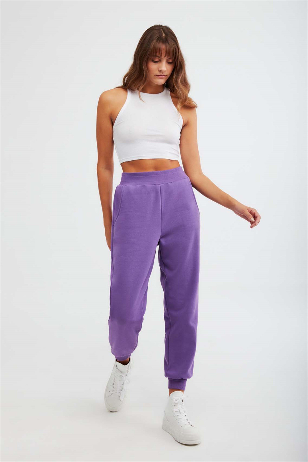 MIA Örme Comfort Fit Mor  Eşofman Altı