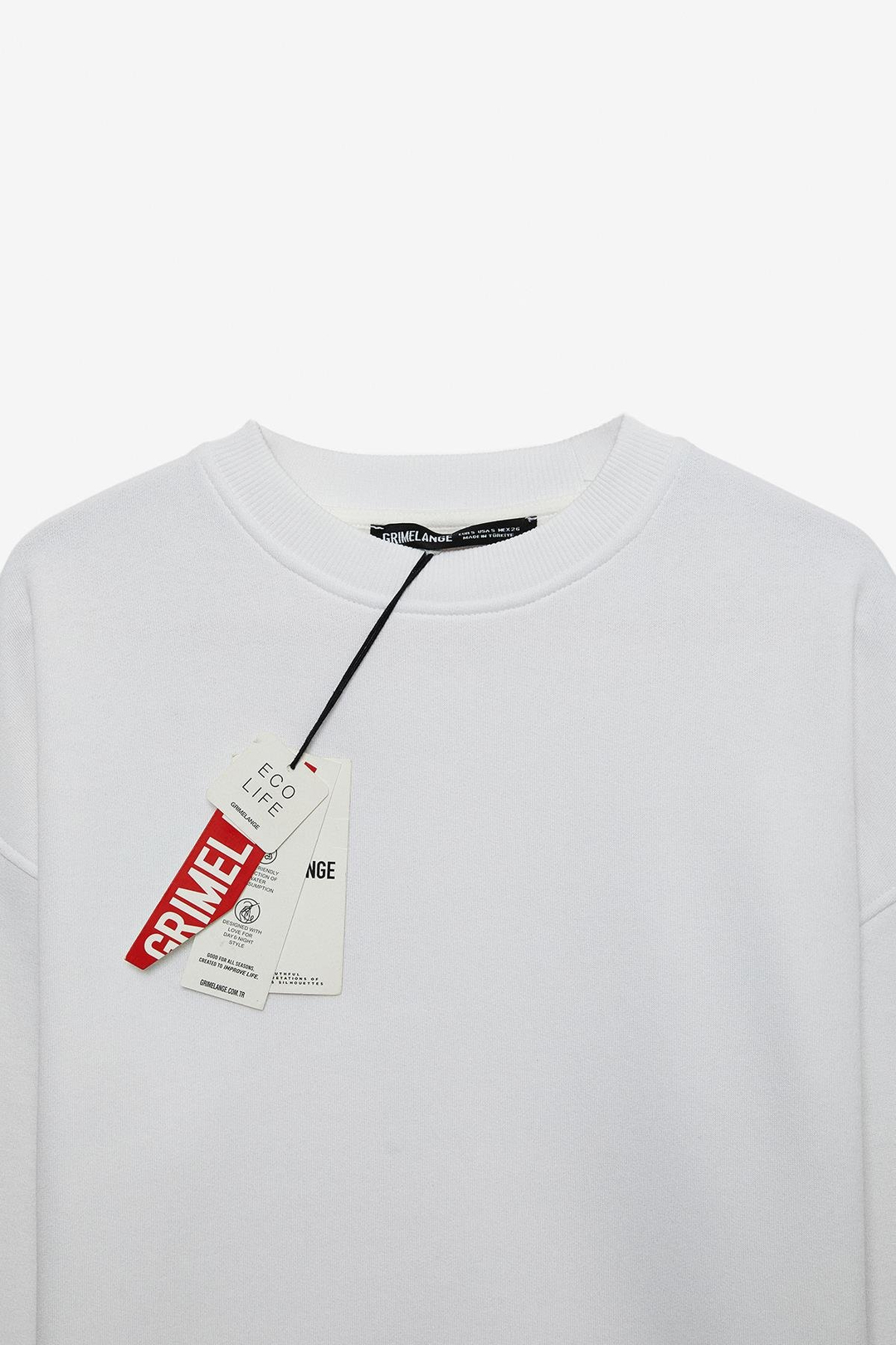 MIMI Kadın Yuvarlak Yaka Regular Beyaz Sweatshirt