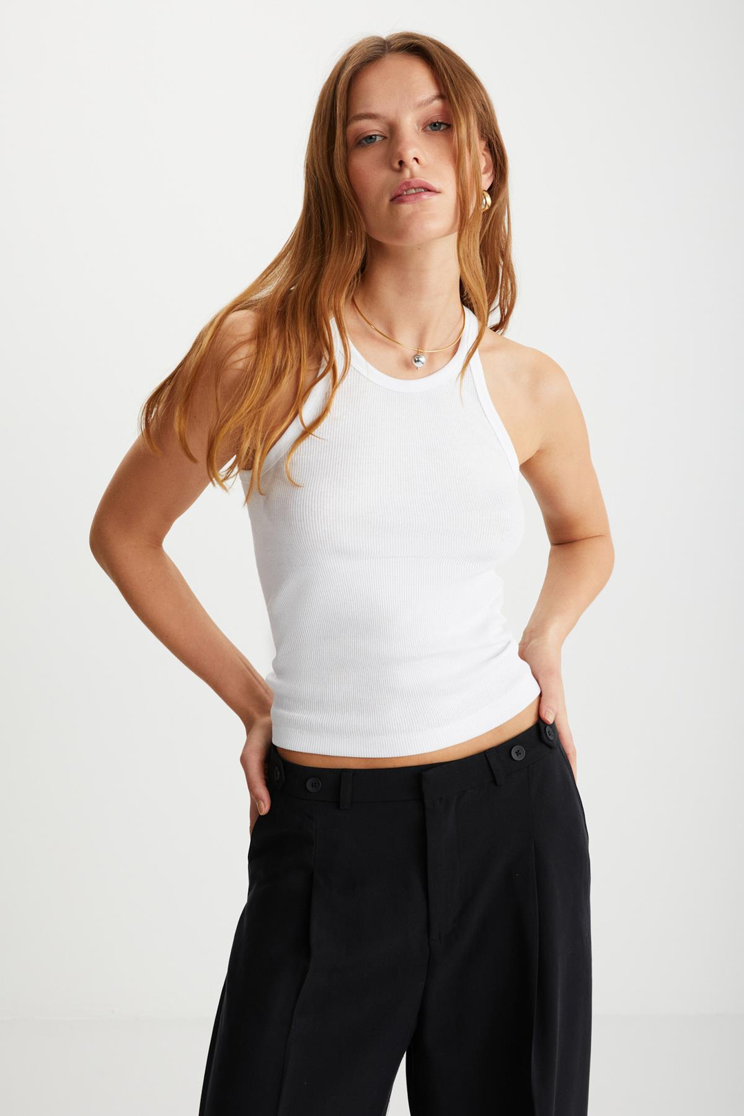 MISSY  Slim Beyaz Tekli Body