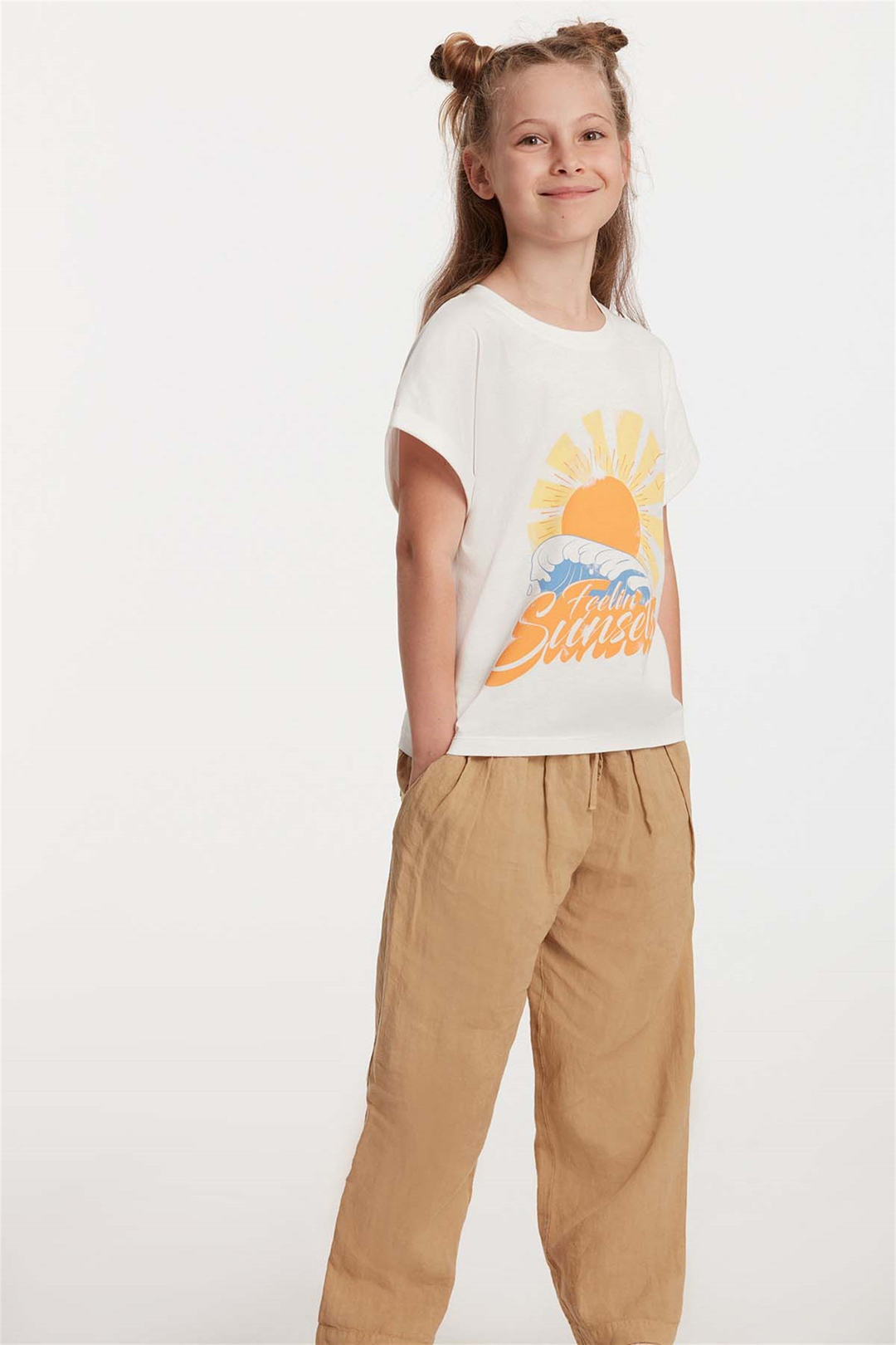 MITSY Örme Regular Fit Beyaz  T-Shirt