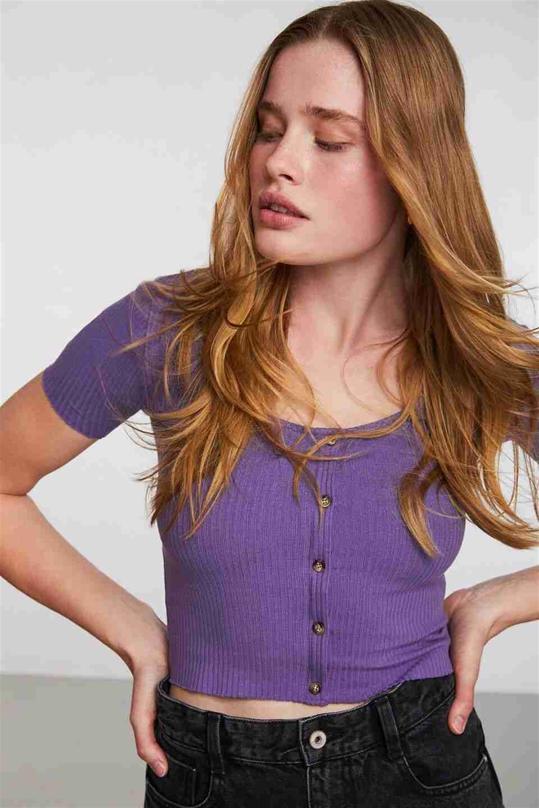 MONTEROSSO Kadın Mor Düz Renk U Yaka Slim Fit Büstiyer