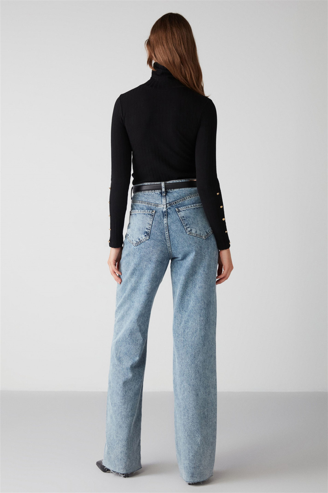 MORANES Örme Slim Fit Siyah  Bluz