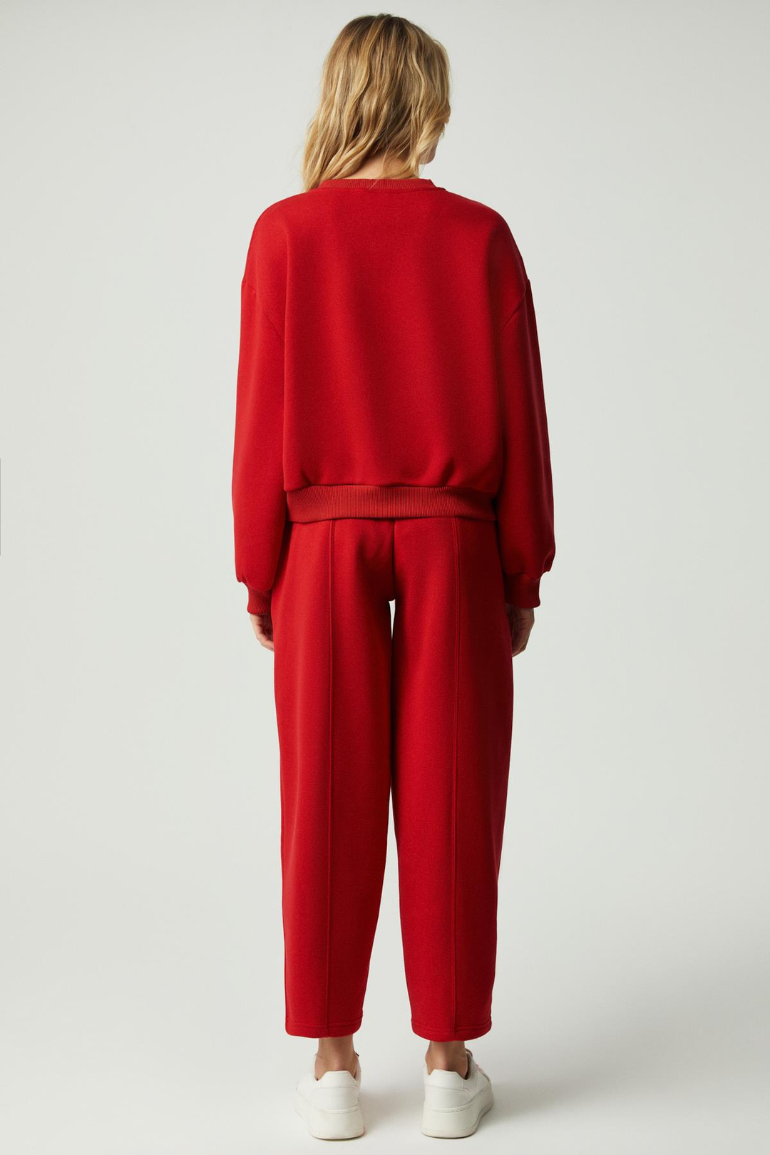 MORGANA Kadın Bisiklet Yaka Uzun Kollu Kırmızı Sweatshirt