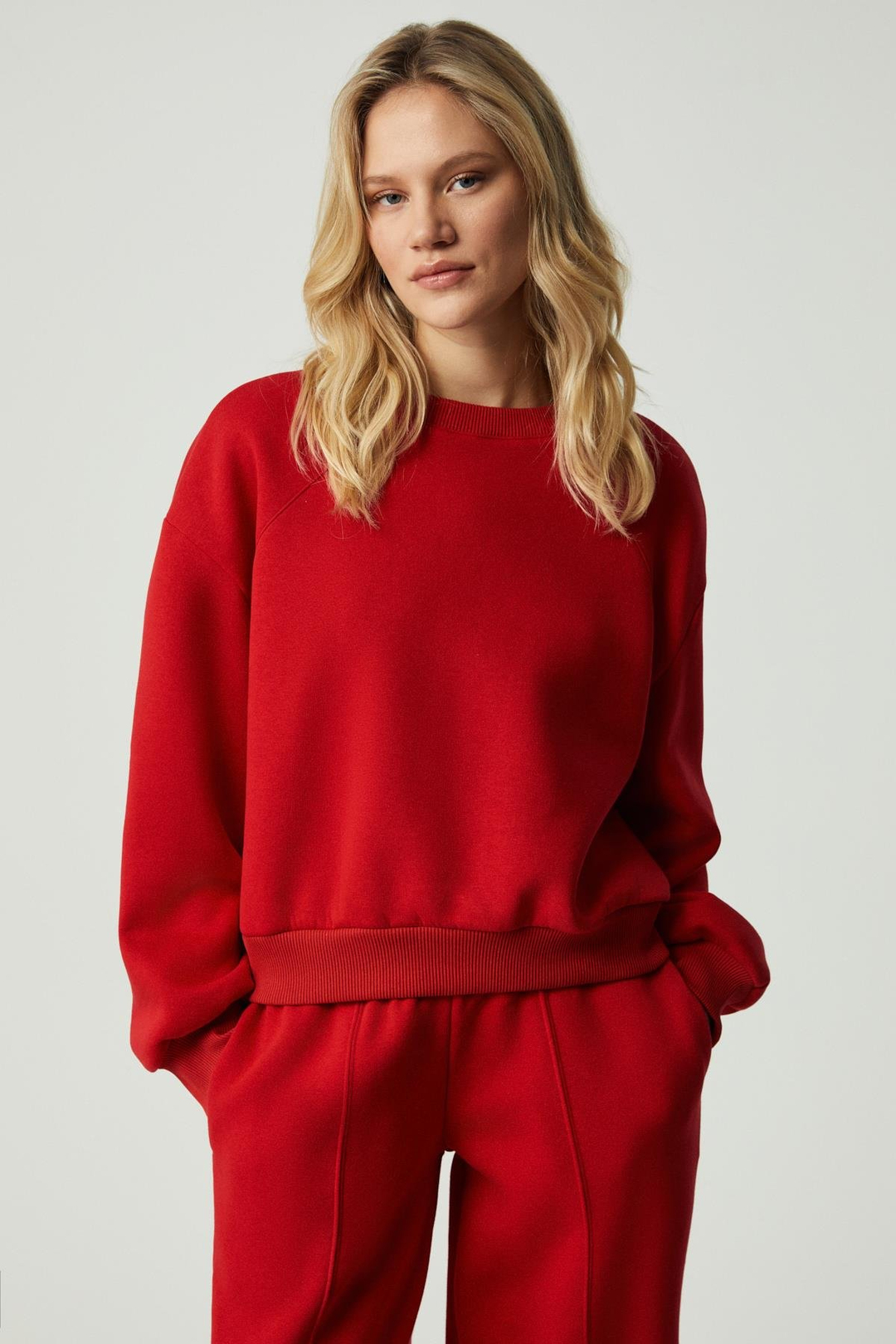 MORGANA Kadın Bisiklet Yaka Uzun Kollu Kırmızı Sweatshirt