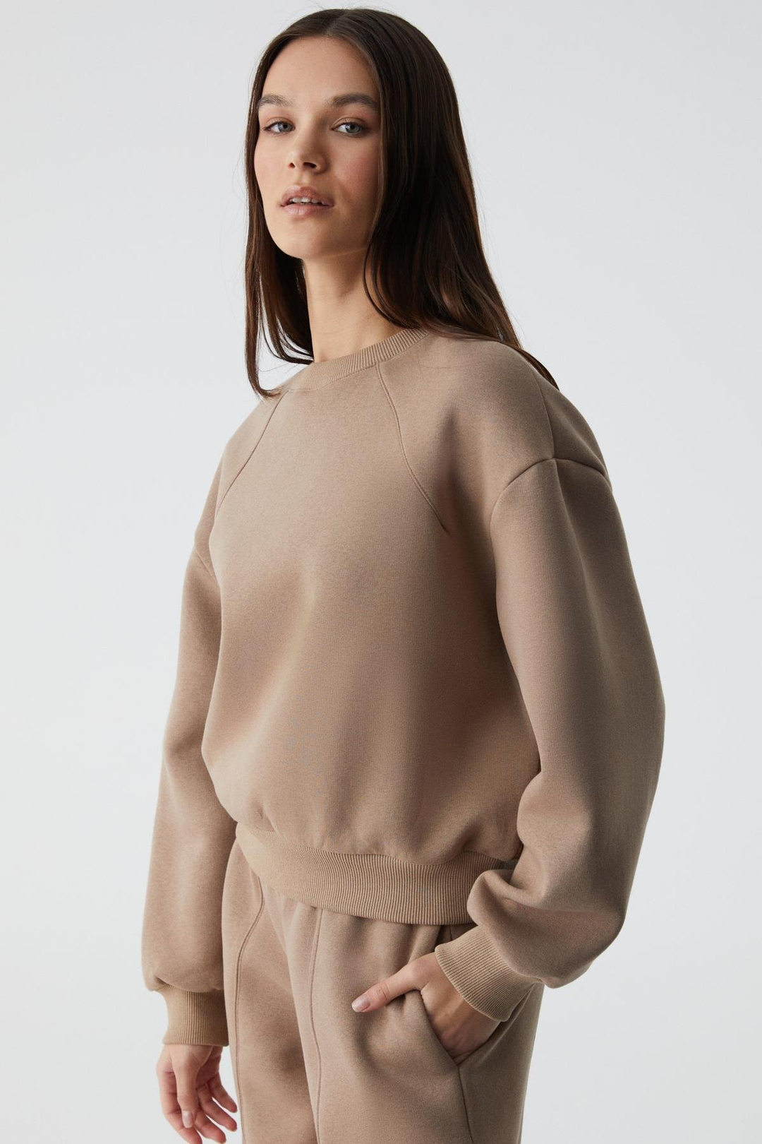 MORGANA Kadın Bisiklet Yaka Uzun Kollu Vizon Sweatshirt