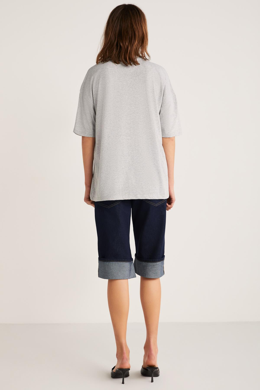 NEPHELE Basic Slim Grimelanj Tekli T-Shirt