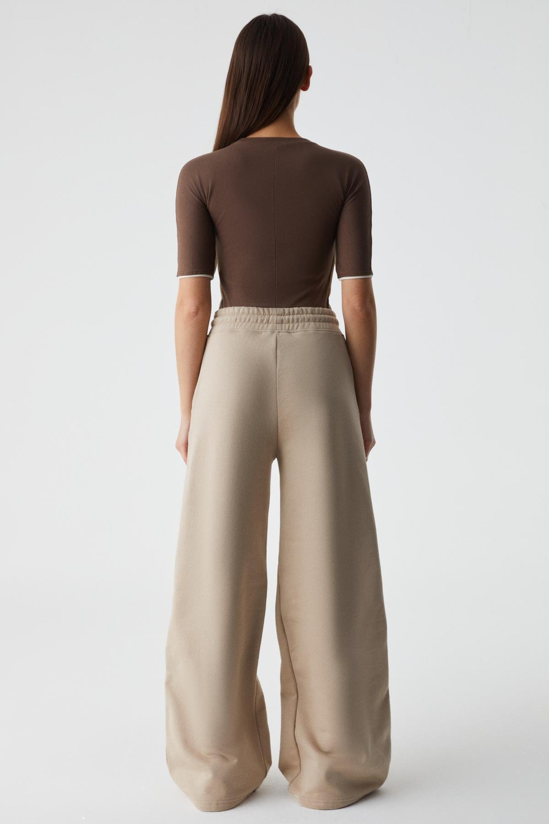 NETTA Kadın Oversize Fit Lastikli Bel Bej Eşofman Altı