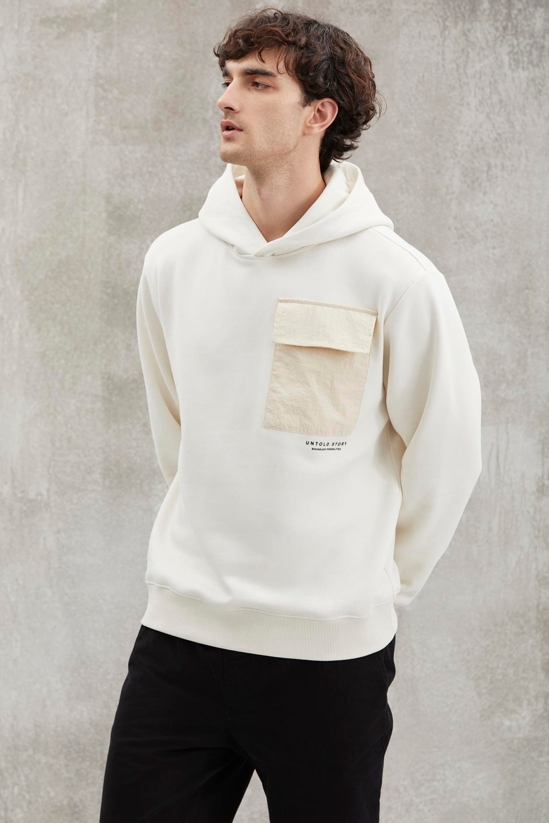 NIGEL  Relaxed Taş Rengi Tekli Sweatshirt